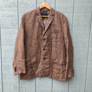 Banana Republic 100% Linen Modern Fit Blazer Sport Jacket sz 44R Brown Beach Lux